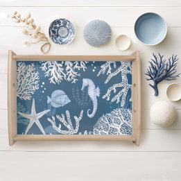 Coastal Starfish Seahorse Serving Tray