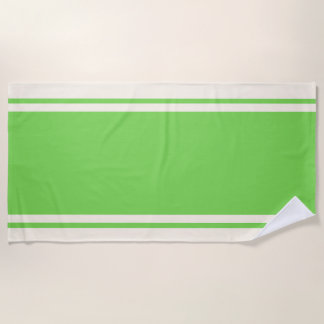 Coastal Stripe Beach Towel - Lime & Cream