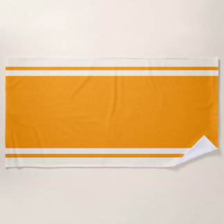Coastal Stripe Beach Towel - Orange & Cream