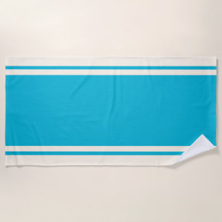 Coastal Stripe Beach Towel - Turquoise & Cream