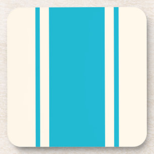 Coastal Stripe Coaster - Turquoise & Cream