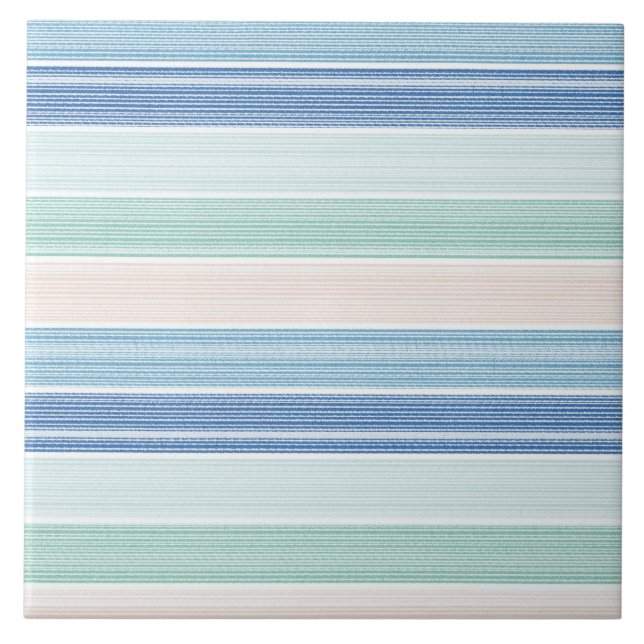 Coastal Stripes Ceramic Tile (Front)