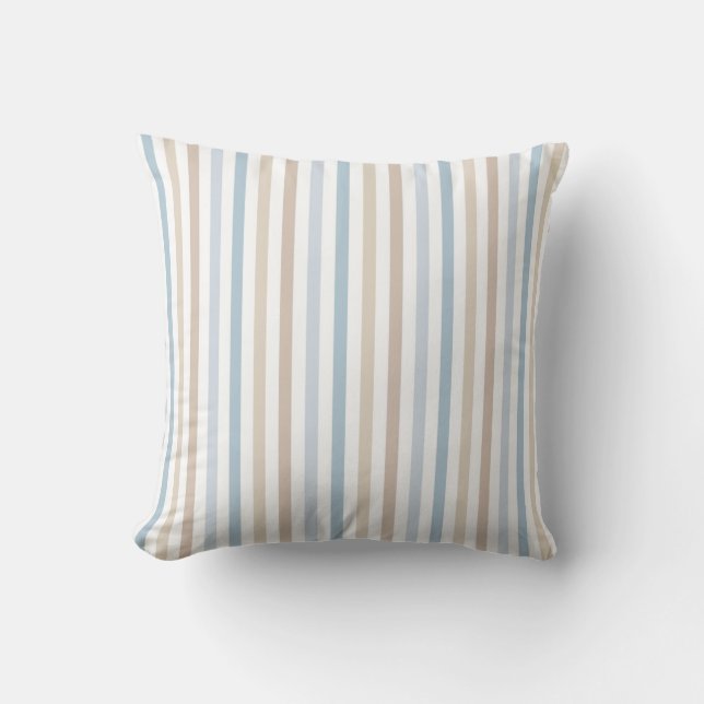 Coastal Stripes Throw Pillow (Front)