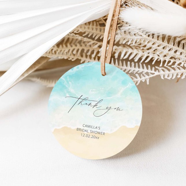 Coastal Summer  Bridal Shower Favour Tags (Creator Uploaded)