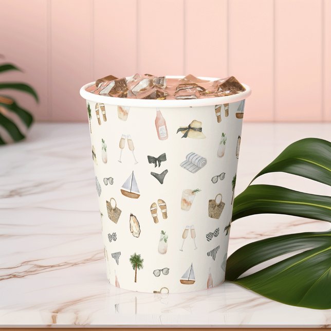 Coastal Summer Getaway Paper Cups (Creator Uploaded)