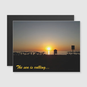 Coastal Summer Sunset Silhouette Magnetic Card