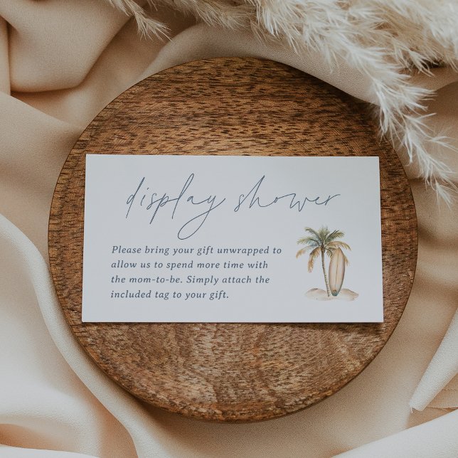 Coastal Surf Baby Display Shower Enclosure Card (Creator Uploaded)