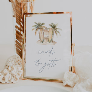 Coastal Surf Baby Shower Cards & Gifts Sign