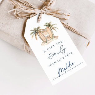 Coastal Surf Baby Shower Display Gift Tags