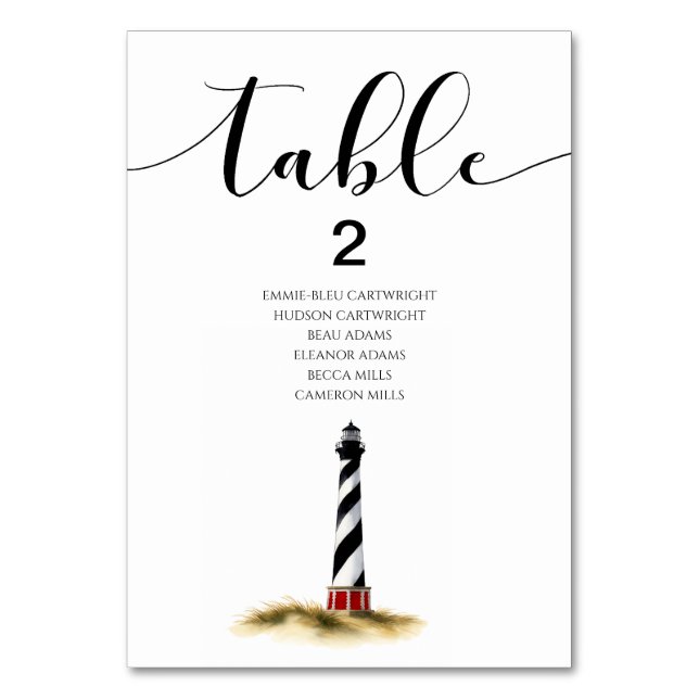 Coastal Table Signs Number (Front)