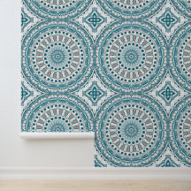 Coastal Teal and Sand Ocean-Inspired Mandala