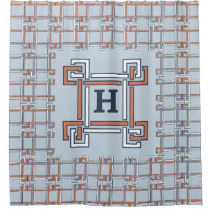 Coastal Terracotta Sky Blue Monogram