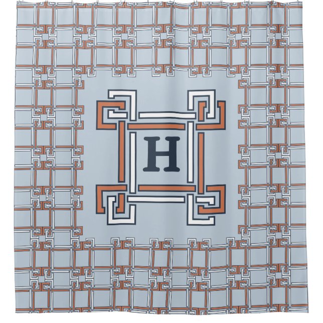 Coastal Terracotta Sky Blue Monogram (Front)