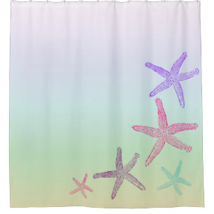 Coastal Theme Starfish on Aqua Pastel Pattern