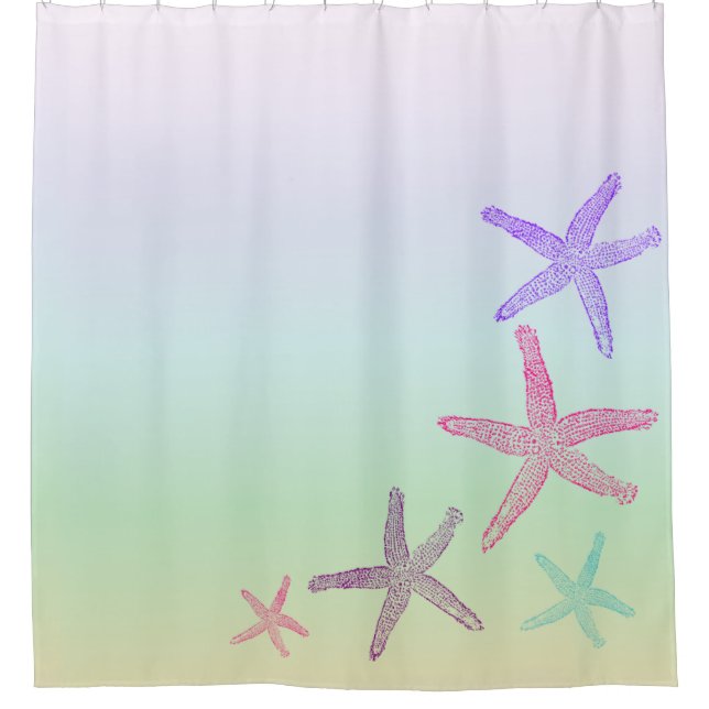 Coastal Theme Starfish on Aqua Pastel Pattern (Front)