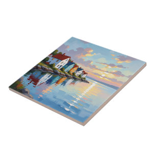 Coastal Themed Beach Homes on the Bay Tile