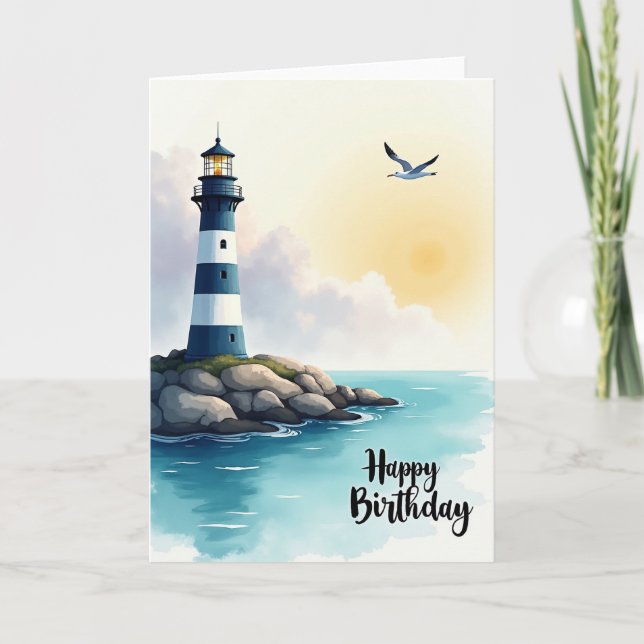 Coastal Tower Birthday Card (Front)