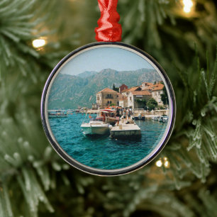 Coastal town of Perast,  Montenegro  Metal Ornament