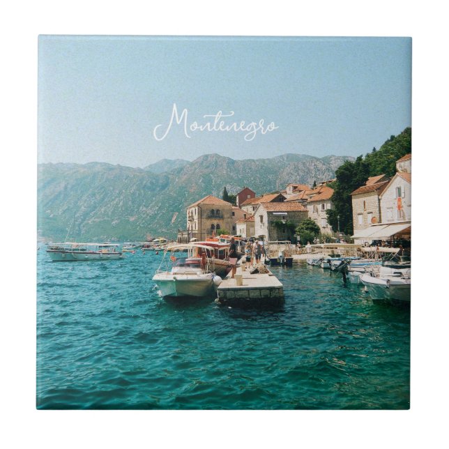 Coastal town of Perast,  Montenegro  Tile (Front)