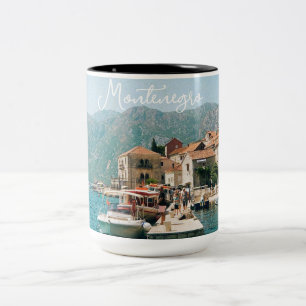 Coastal town of Perast, Montenegro Two-Tone Coffee Mug