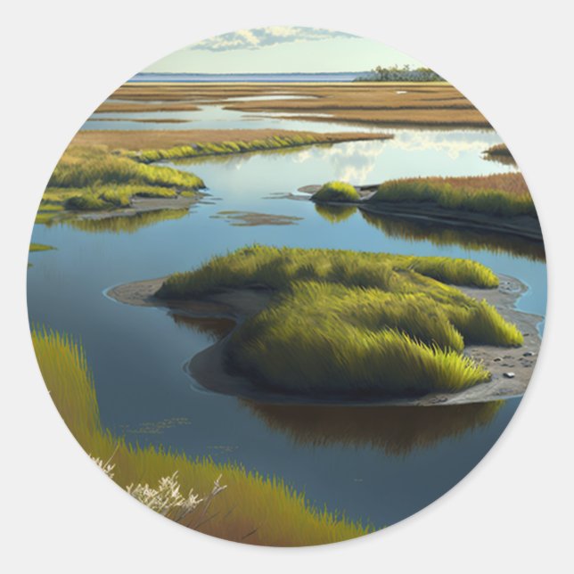 Coastal Tranquility Classic Round Sticker (Front)