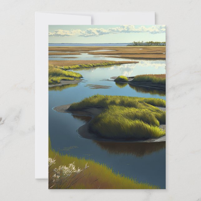 Coastal Tranquility Holiday Card (Front)