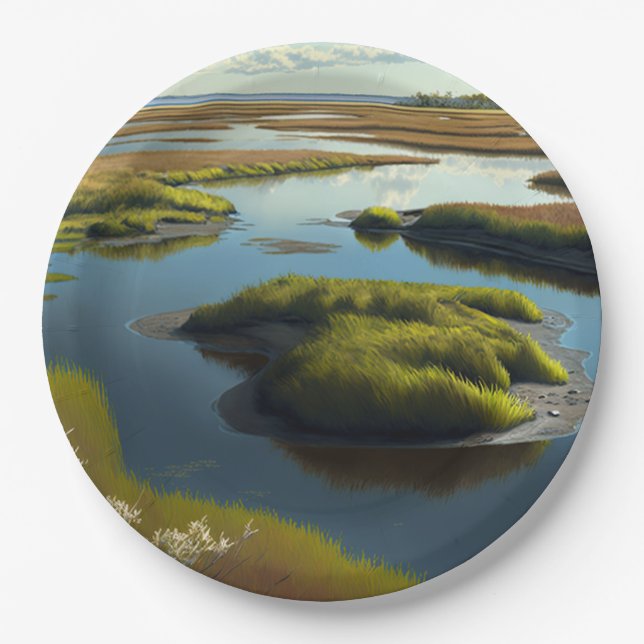Coastal Tranquility Paper Plate (Front)