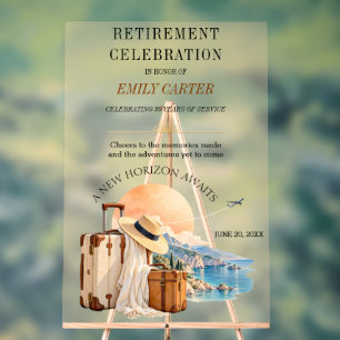 Coastal Travel Retirement Years of Service Party  Acrylic Sign