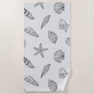 Coastal Treasure Ocean Grey Beach Towel