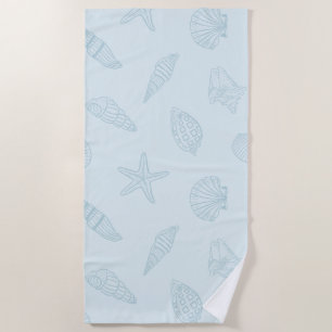 Coastal Treasure Seafoam Blue Beach Towel