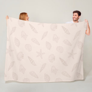 Coastal Treasures Shell Pink Fleece Blanket