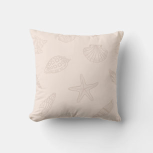 Coastal Treasures Shell Pink Throw Pillow
