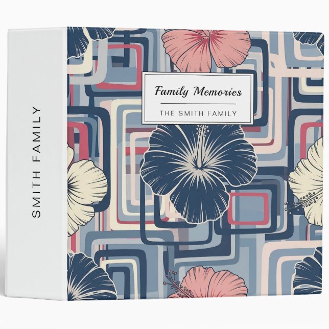 Coastal Tropical Hibiscus Pattern (10) Binder (Front/Spine)