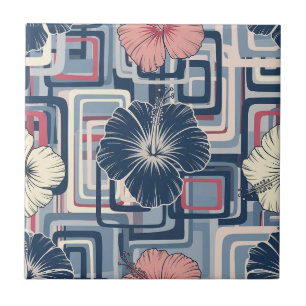 Coastal Tropical Hibiscus Pattern (10) Tile