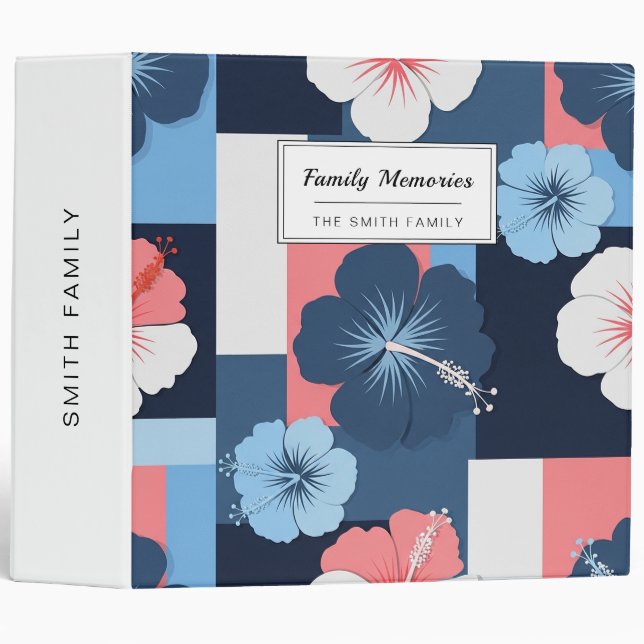 Coastal Tropical Hibiscus Pattern (11) Binder (Front/Spine)
