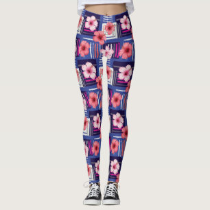 Coastal Tropical Hibiscus Pattern (12) Leggings