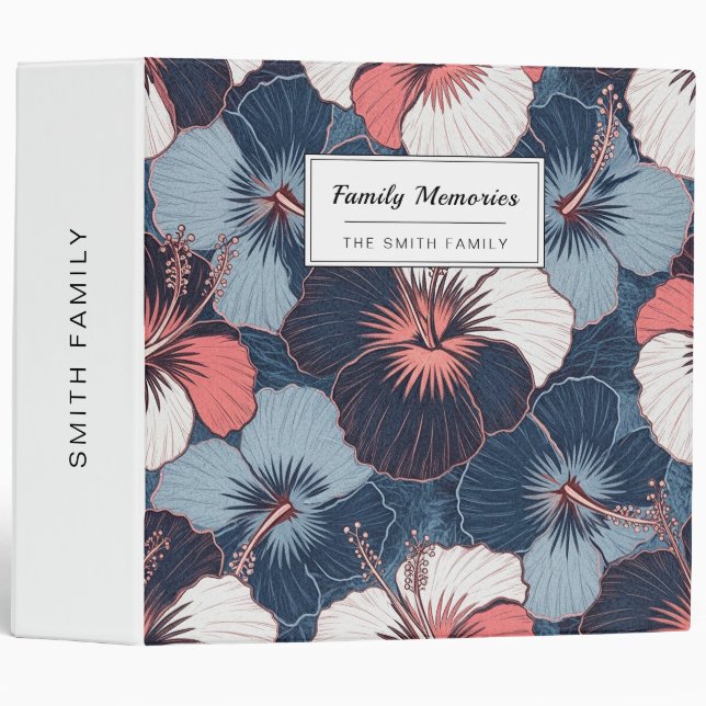 Coastal Tropical Hibiscus Pattern (14) Binder (Front/Spine)