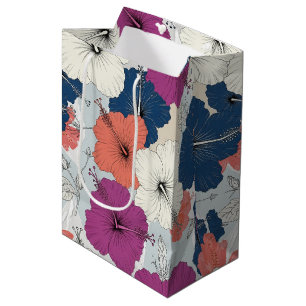 Coastal Tropical Hibiscus Pattern (15) Medium Gift Bag