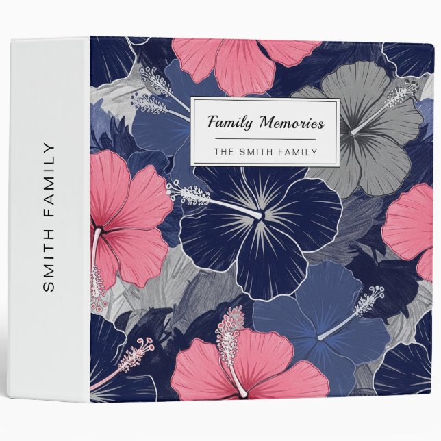 Coastal Tropical Hibiscus Pattern (2) Binder (Front/Spine)