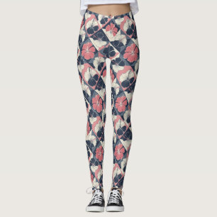 Coastal Tropical Hibiscus Pattern (3) Leggings