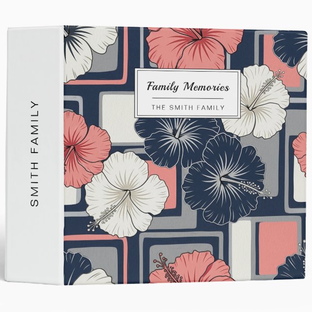 Coastal Tropical Hibiscus Pattern (4) Binder (Front/Spine)