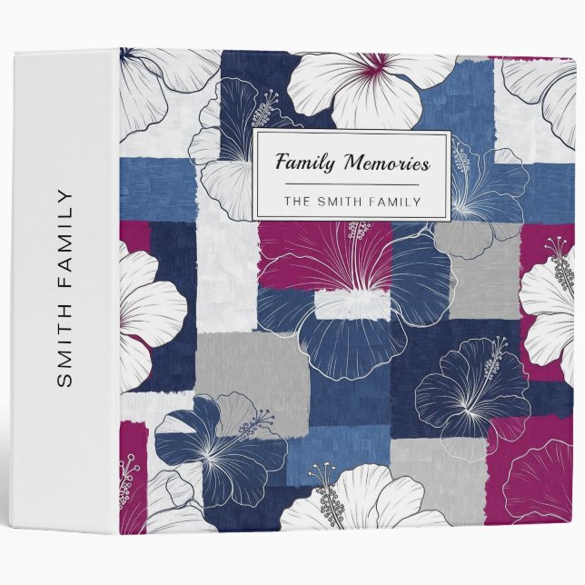 Coastal Tropical Hibiscus Pattern (5) Binder (Front/Spine)