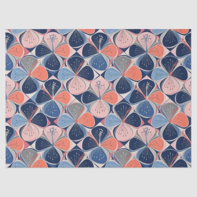 Coastal Tropical Hibiscus Pattern (7) Tissue Paper (Front)