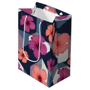 Coastal Tropical Hibiscus Pattern (8) Medium Gift Bag