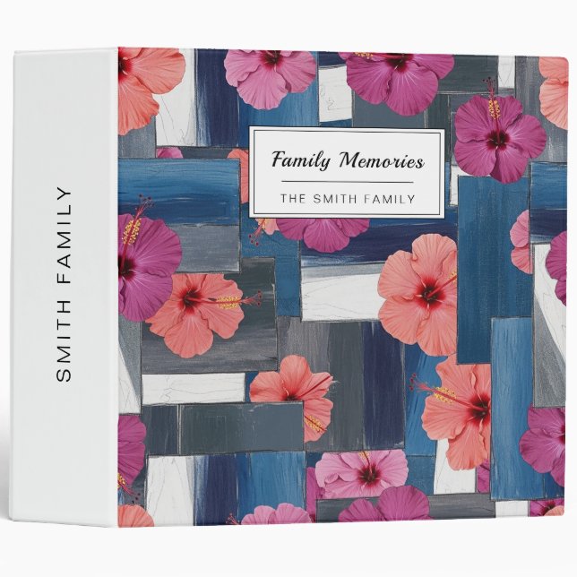 Coastal Tropical Hibiscus Pattern (9) Binder (Front/Spine)
