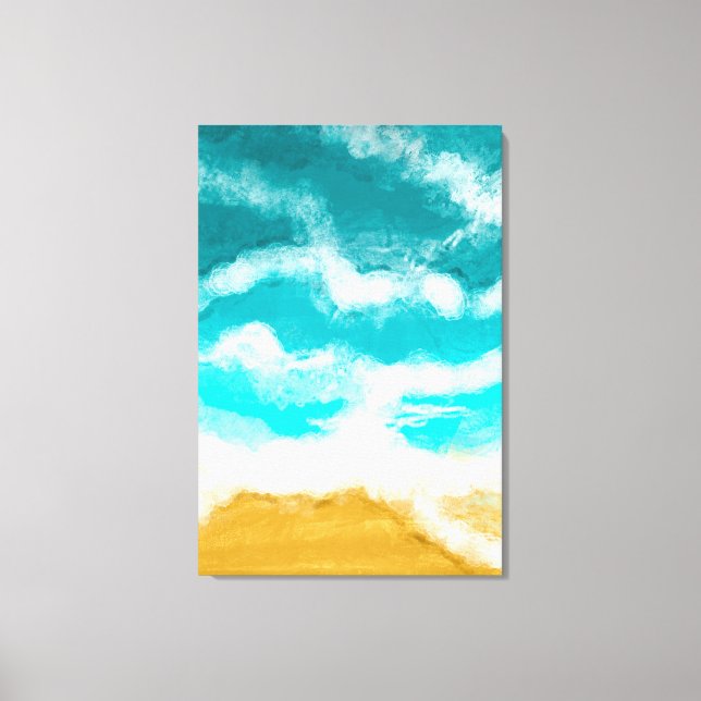 Coastal Turquoise Waves Seaside Ocean Canvas Print (Front)