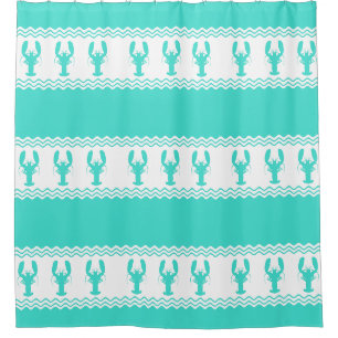 Coastal Turquoise White Lobster Stripe