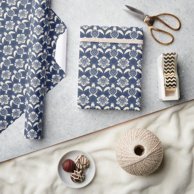 Coastal Turtle Pattern: Decorative Ocean Art Wrapping Paper (Crafts)