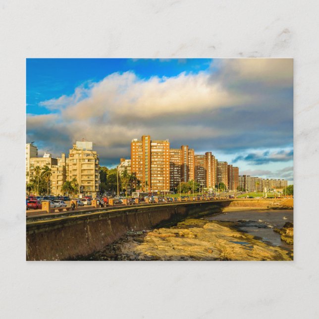 Coastal Urban Scene, Montevideo, Uruguay Postcard (Front)