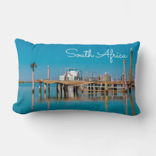 Coastal Velddrif South Africa Landscape Boat Birds Lumbar Pillow